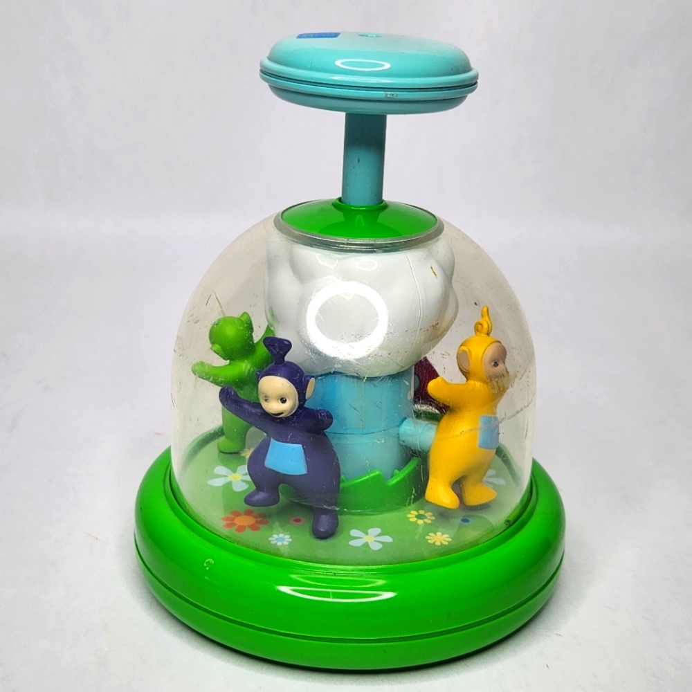 Vintage 1998 TOMY Teletubbies Musical Happy Friends Carousel Spinning Toy